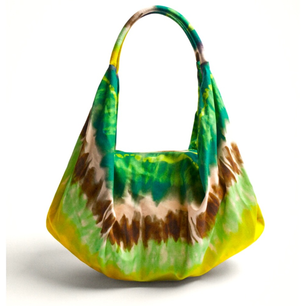 NWT Parfois shoulder Beach Bag.  Green, yellow, brown, white tie dye